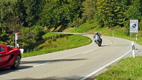 riding a motorcycle sporty schwarzwaldhochstraße