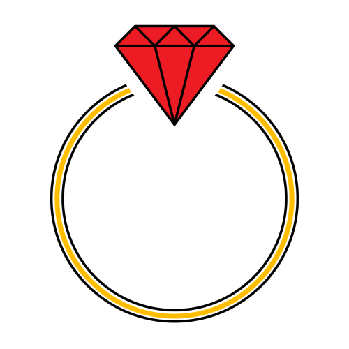 ring diamond red