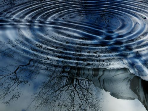 rings mirroring water