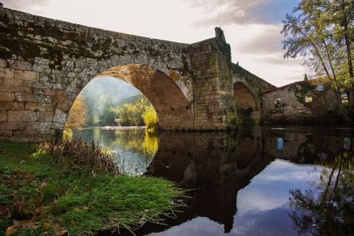 river bridge reflection