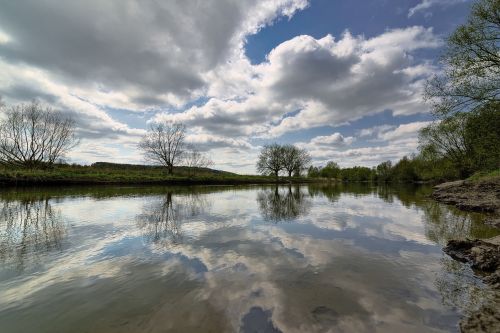 river clouds landscape