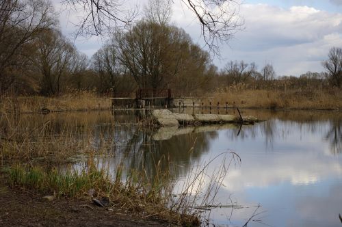 river partly cloudy landscape