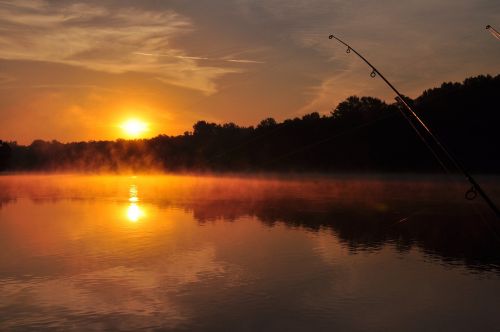 river sunset nature