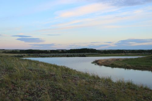 river landscape evening