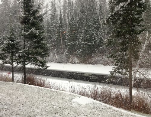 river snow landscape snow