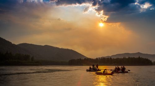 river sunset nature