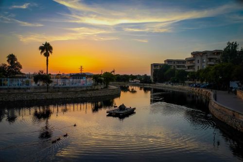 river bay sunset