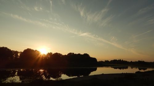 river sunset nature