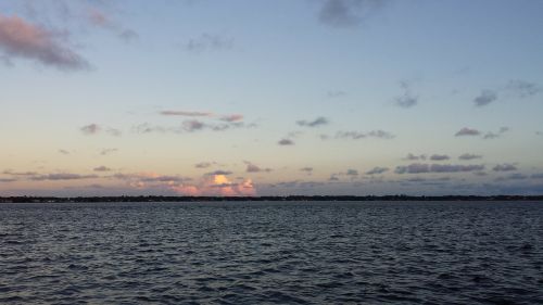 river skyline sunset