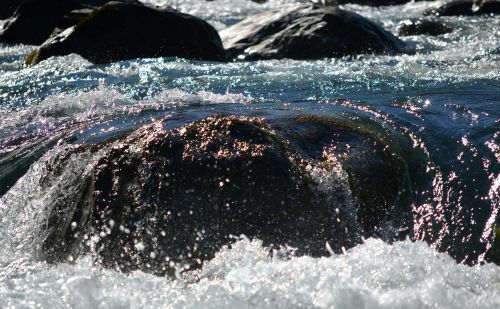 river water sunset