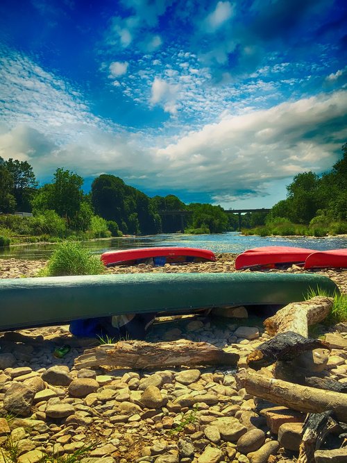 river  canoe  landscape