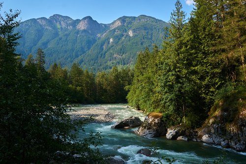 river  mountains  nature