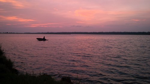river  kerala  sunset