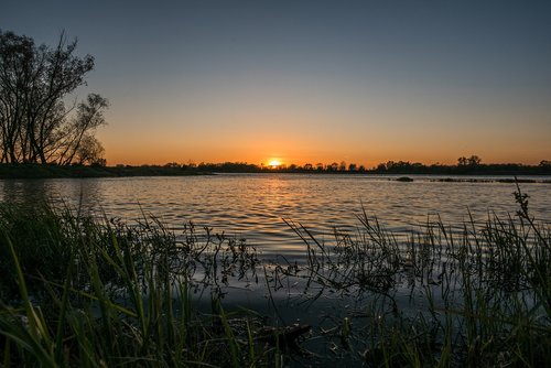river  lake  sunset