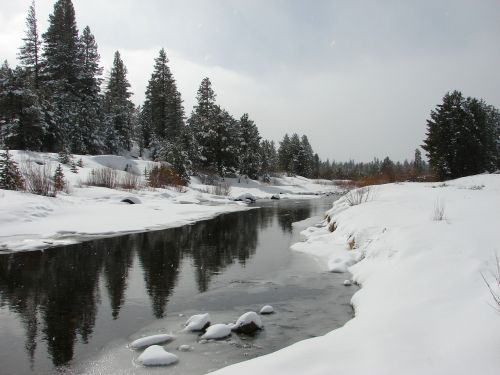 river snow nature