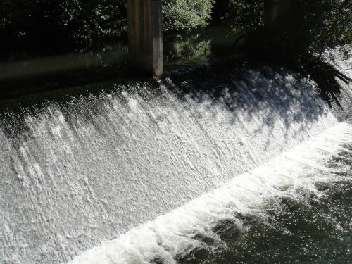 river dam waterfall