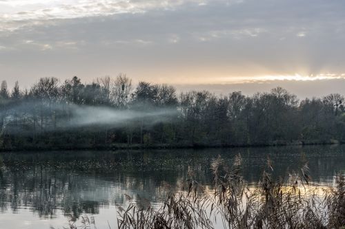 river mist evening
