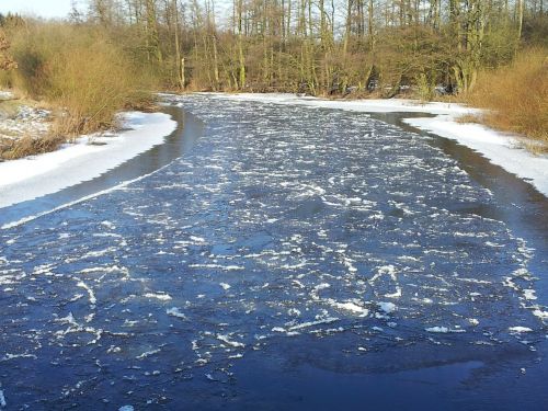 river drift ice winter