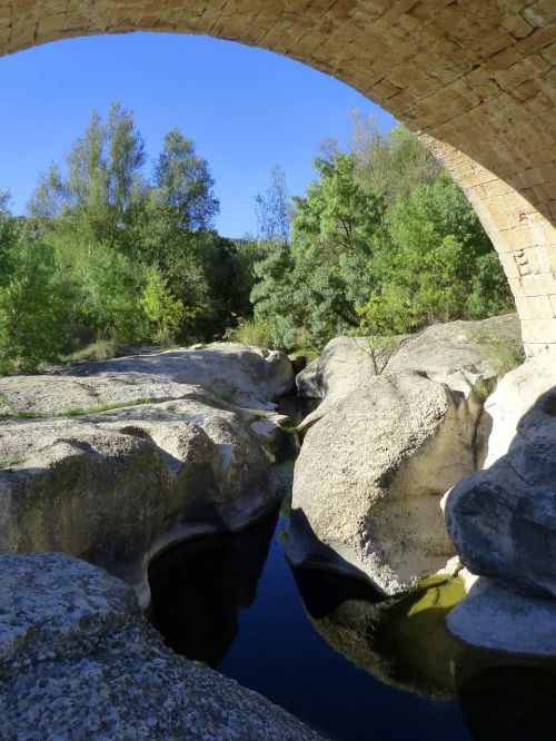 river rocks bridge