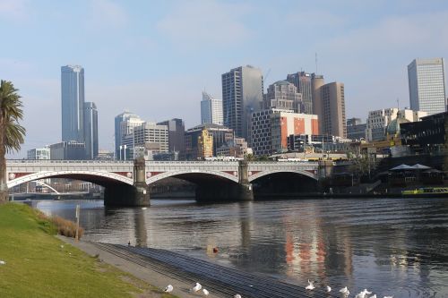 river banks city sun