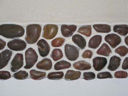 river rock brown white