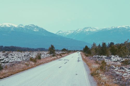 road mountain scene