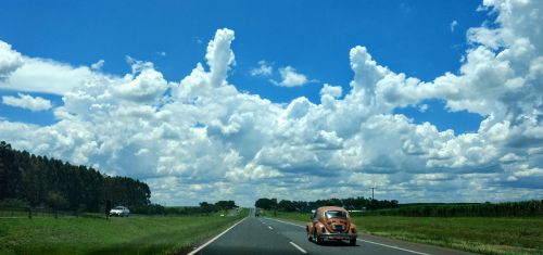 road clouds path