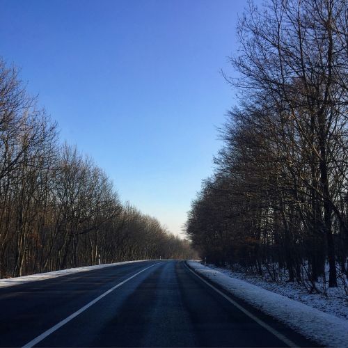 road travel snowy