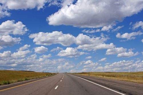 road highway clouds