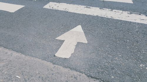 road pedestrian crossing arrow