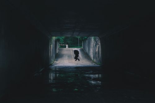 road dark tunnel
