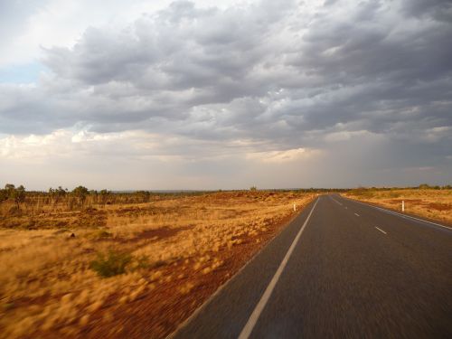 road australia clouds