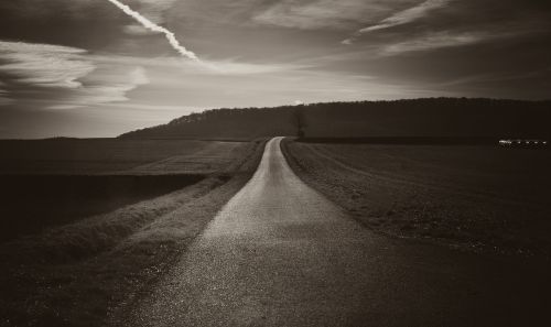 road sepia panorama