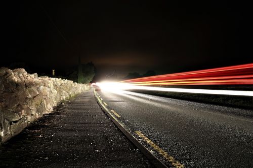 road night long exposure