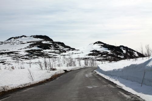 road snow mountains