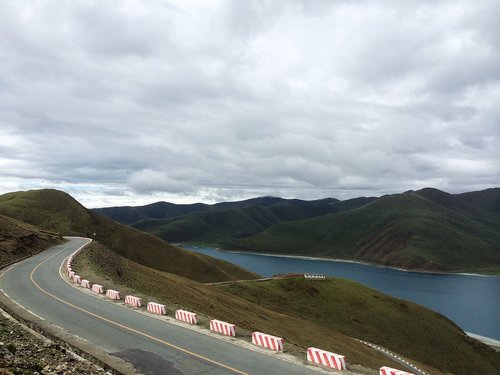 road  sky  lake