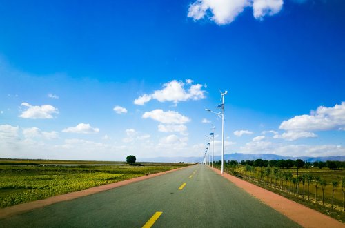 road  blue sky  landscape