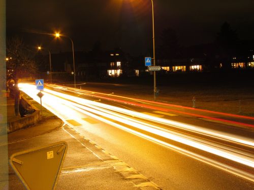 road long exposure car lights