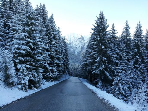 road winter snow