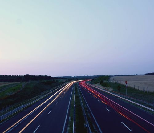 road light sunset