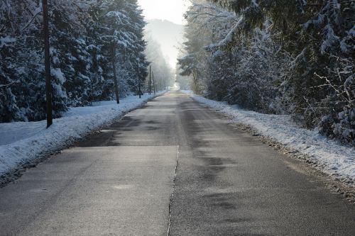 road winter snow