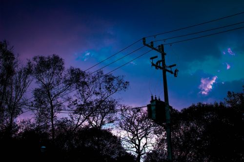 road sunset sky