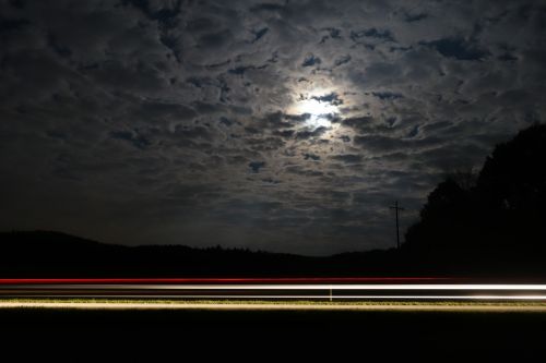 road long exposure lights