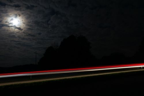 road long exposure lights