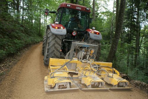 road construction forest path tractor