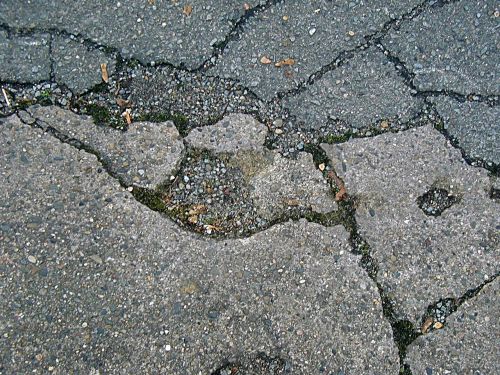 road damage asphalt road