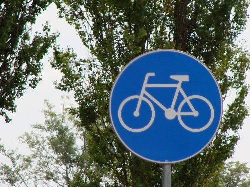 road sign road cycling bike