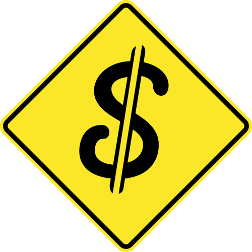road sign dollar currency