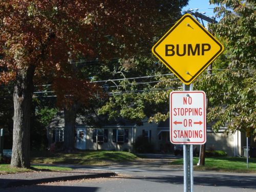 road sign street bump