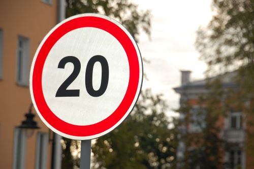 road sign speed limit street